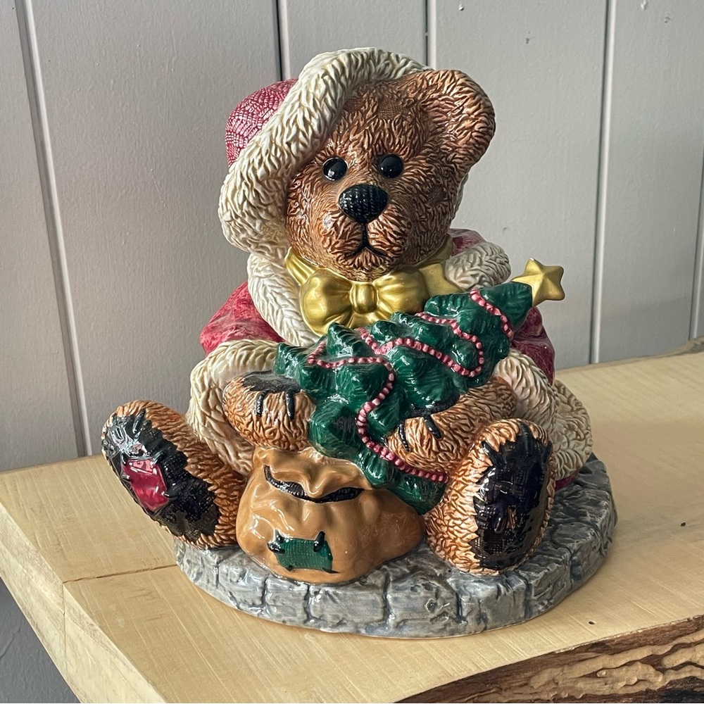 Boyd’s Bear Cookie Jar Christmas Tree Santa VTG Original Box Retired